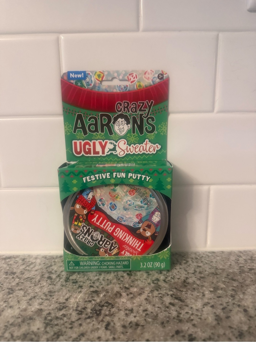 Crazy Aaron’s Festive Fun Putty - Clear with Multicolor Confetti HOLIDAY!!